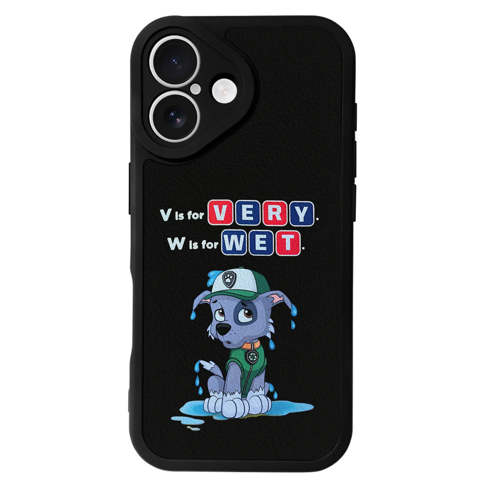 パウ・パトロール グッズ ロッキー - IPhone 16シリーズ対応 ・ シリコンスマホケース ・ レザー調 ・ 高精度フィット ・ 耐衝撃 ・ ワイヤレス充電対応 ・ 精密カット